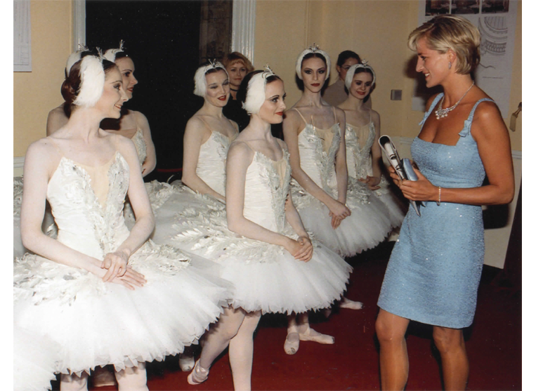 Princess Diana, Great Britain’s Patron of Dance, meeting with the Swan Lake ballerinas